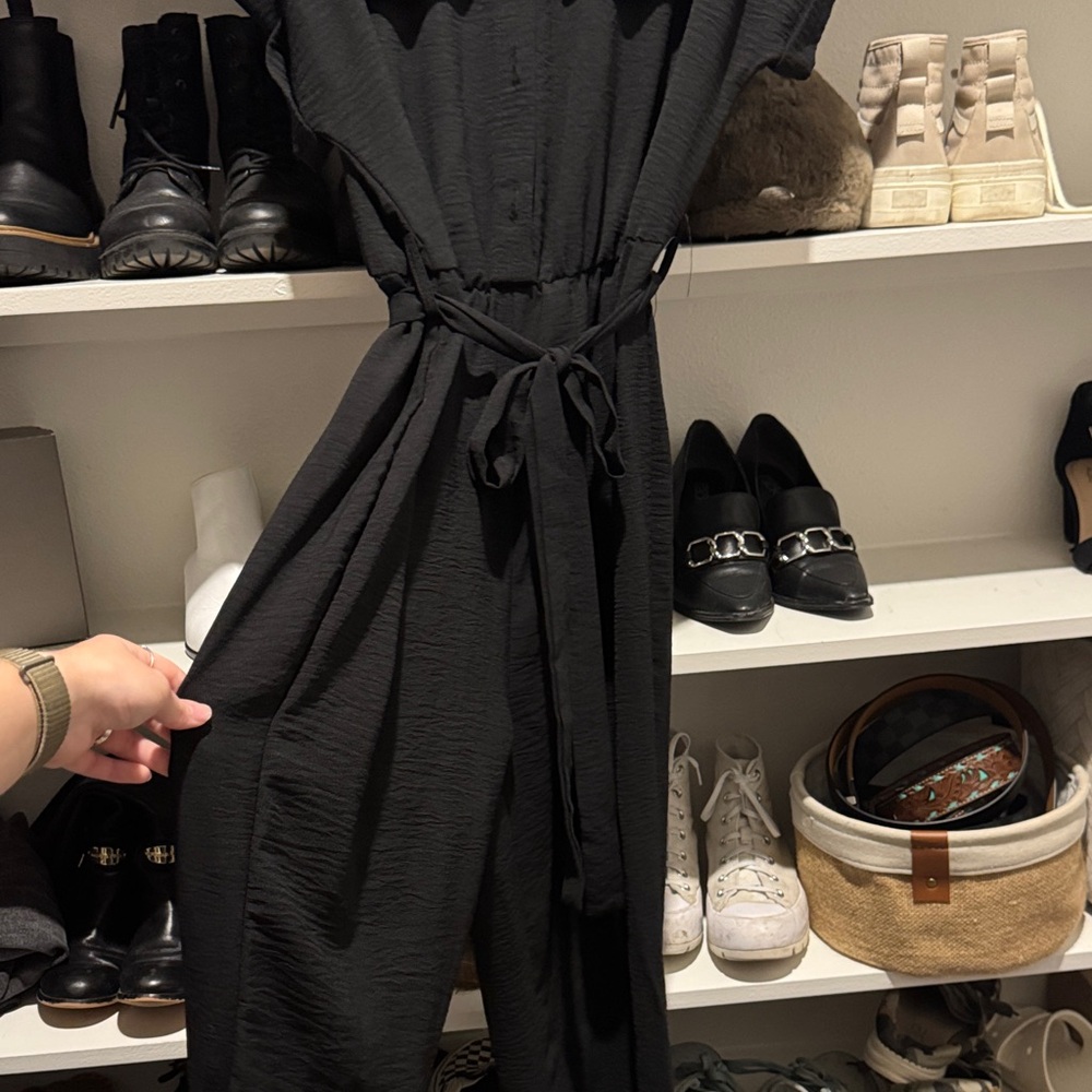 Black Jumpsuit with Tie Waist